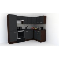 Bucatarie de Colt GENA NEW 2 DR. 140-250, Fara Corp de Cuptor, Wenge / Decor 0164